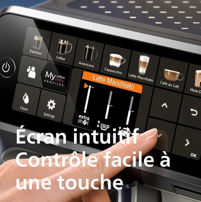 Série 5400 Machine Expresso (EP5441/50)-Café à Grain - LatteGo Mousseur à Lait,12 Spécialités de Café,Affichage Intuitif,4 Profils Utilisateur,Noir