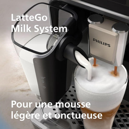 Série 5400 Machine Expresso (EP5441/50)-Café à Grain - LatteGo Mousseur à Lait,12 Spécialités de Café,Affichage Intuitif,4 Profils Utilisateur,Noir